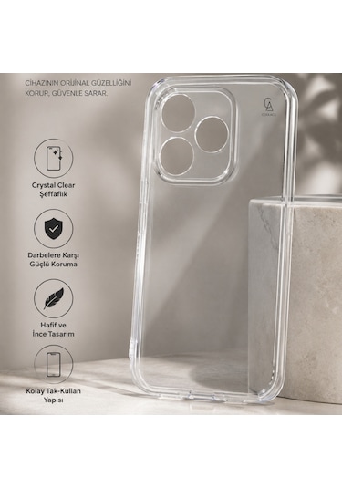 Honor 600 Lite İle Uyumlu Kılıf Şeffaf Esnek Silikon Telefon Kılıfı Kapak