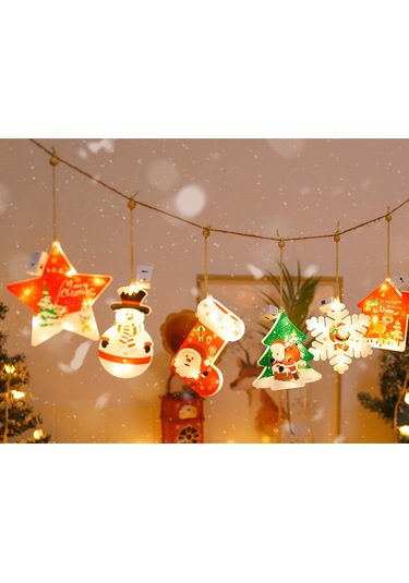 Yifomall 6 Adet Noel Led Asma Aydınlatma, 3 Aydınlatma Modu Sürekli/çabuk Flash/yavaş Flash , Islak Beyaz Işık, Noel Dekorasyonu Çok Renkli