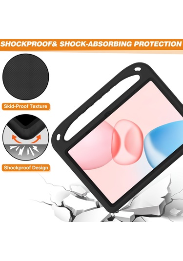 Honor Pad 10 Kılıf El Tutacağı Destek Standı Tablet Eva Kılıfı - Siyah Tablet Kılıfı