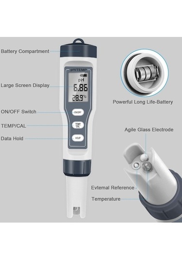 Tongxida Dijital Su Ph Ölçer - İçme Suyu Ph Ve Sıcaklık Test Cihazı