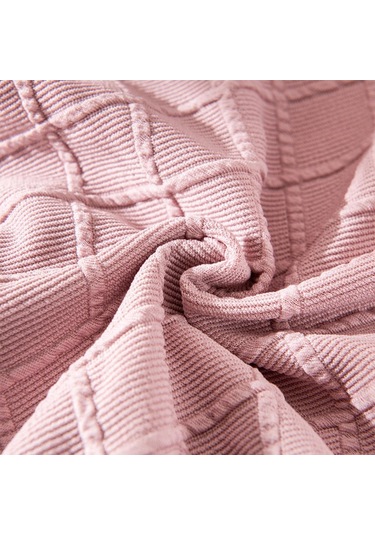 Suntek Magideal Yuvarlak Streç Osmanlı Slipcovers Footrest Kanepe Pembe