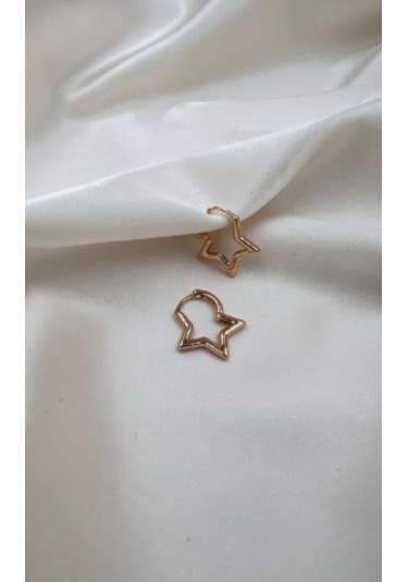 Bb Çelik Yıldız Küpe Altın - Beyaz