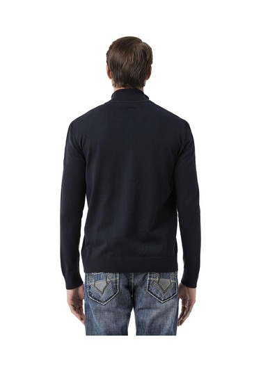 Cp282 Ultimate Zip Luxe Knit Men Sweater Navyblue