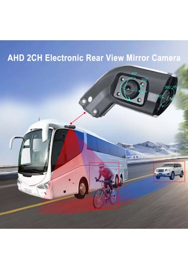 Sağ-sol 10.36 İnç 2 Ch Elektronik Yan Ayna Kamera Bsd-dvr-ıps 12 24 Volt