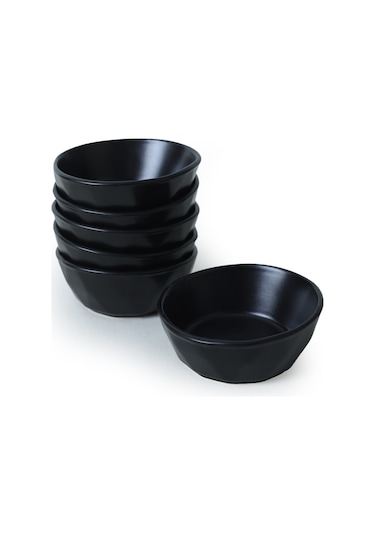 Keramika Mat Siyah Kristal Çerezlik / Sosluk 12 Cm 6 Adet 956