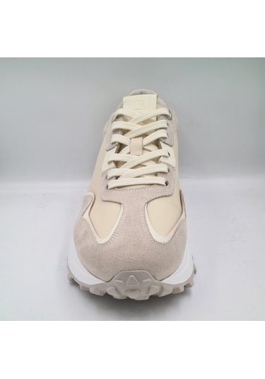 Libero 4821 Antik Süet - Kemik Hakiki Deri Erkek Sneaker Beyaz
