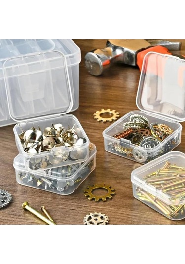 Youmex Küçük Eşyaları Düzenlemek İçin Şeffaf Depolama Kutusu - 17cm Genişlik X 6cm Yükseklik - Ev Ve Ofis Kullanıma Uygun Şeffaf