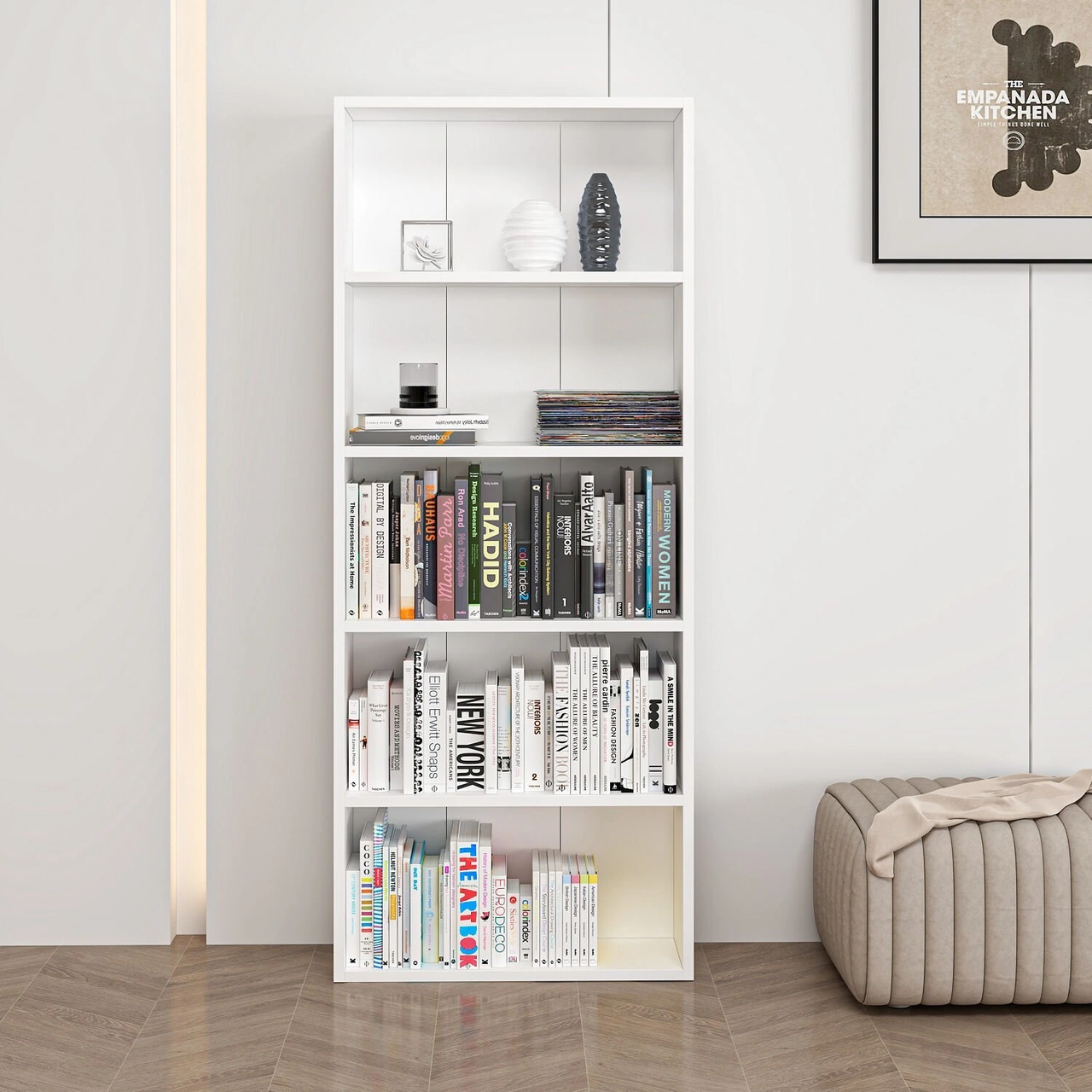 Adel 4 Raflı Kitaplık - Beyaz Beyaz