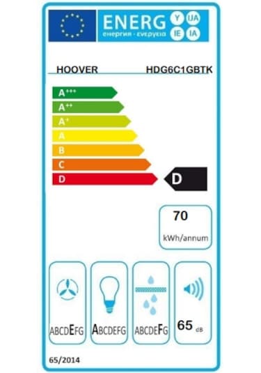 Hoover HDG6C1GBTK Davlumbaz Siyah