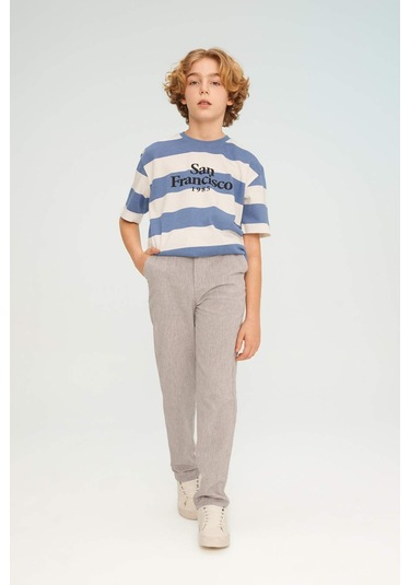 DeFacto Erkek Çocuk Standart Paça Keten Karışımlı Pantolon Z1706A624SMGR91