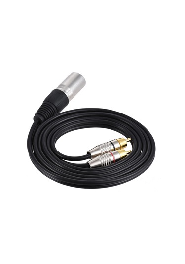 Vkemall Xlr Erkekden 2 Rca Erkek Audio Kablosu, Mikser-amikser-ses Kartı Bağlantısı, Saf Kupro Tel, Net Ses, 1.5m Siyah