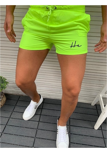 Oliggopol Düz Renk Moda Erkek Deniz Şortu