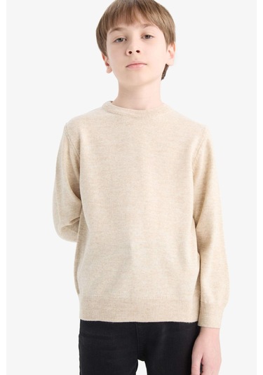 Defacto Erkek Çocuk Bisiklet Yaka Triko Kazak A4992a825wner123 Ekru