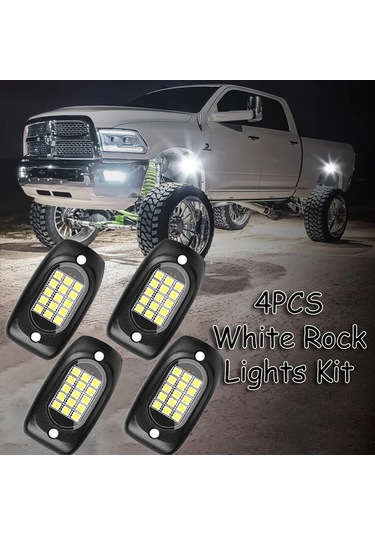 Xuweiwei Dpd-a15-d-4 Ultra Parlak 4 Adet Beyaz Kaya Lambaları Kit 6000lm 12v Suv Kamyon