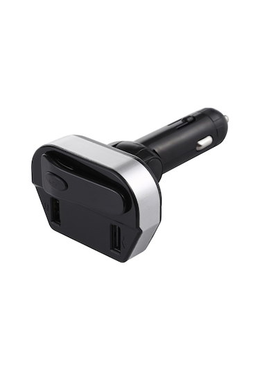 V6 2'si 1 Arada Çift Usb Bağlantı Noktaları Araç Şarj Cihazı Ve V4.2 Bluetooth Kulaklık Kulaklık, Ahizesiz Arama Desteği Siyah