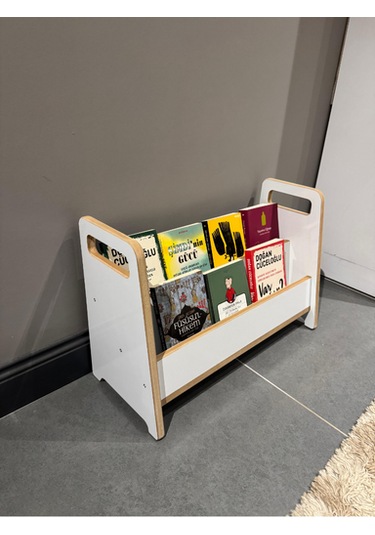 Montessori Mdf Çok Kullanışlı Beyaz Kitaplık