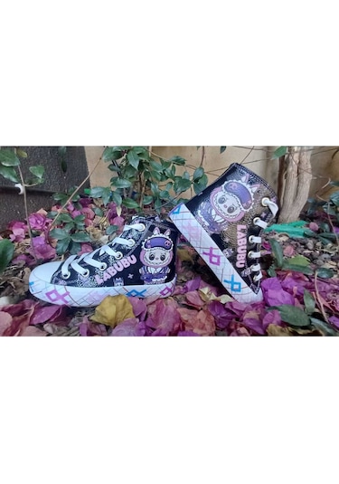 Scarpe Magiche Labubu Sneaker Kız Çocuk Ayakkabı 31-35 Numara Arası Işıksızdır Siyah