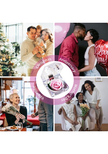 Xiyyadms Sürekli Gül Dekoratif Açık Renkli Ev Ve Partiler İçin Romantik Hediyelik Çiçek Kutusu