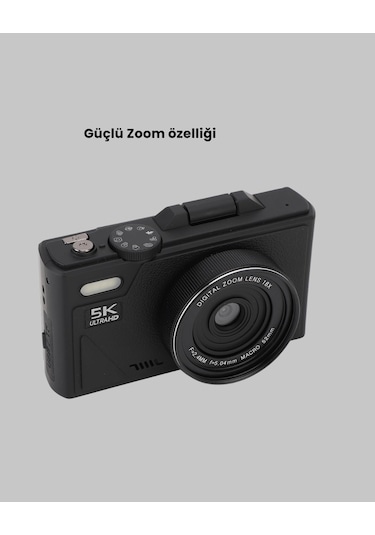 5k Uhd Dijital Kamera 75mp Sensör 18x Zoom Stabilizasyonlu
