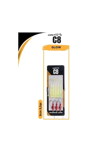 Caretta C8 8cm 5.5gr Lrf Silikon Yem Glow