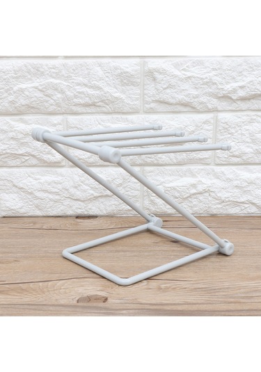 Fosenze Plastik Katlanabilir Mop Ve Biberon Depolama Rafı - Gri - Sağlıklı, Dayanıklı Ve Düzenli Ev Organizasyonu Gri