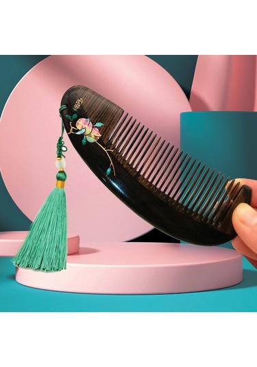 Sones Şeftali Ve Erik Bahar Esintisi Sandal Ağacı Tarak Lake Sanat Boyalı El Sanatları Tarak, Paket: Hediye Kutusu