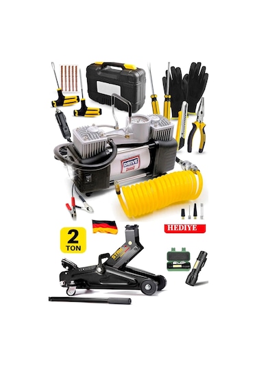 Staxx 2ton Tekerlekli Kriko + 150psı Kompresör Ve 4 Bijon Tam Set