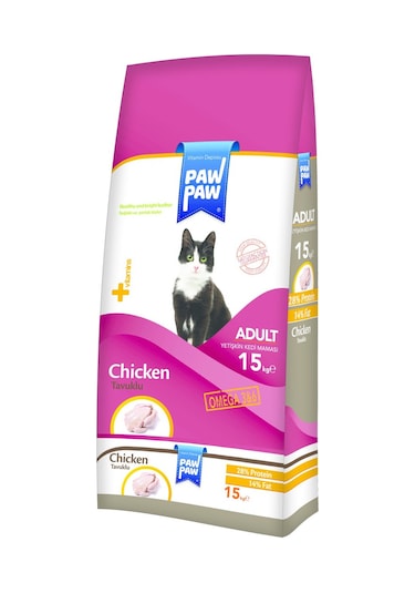 Paw Paw Tavuklu Yetişkin Kedi Maması 15 KG
