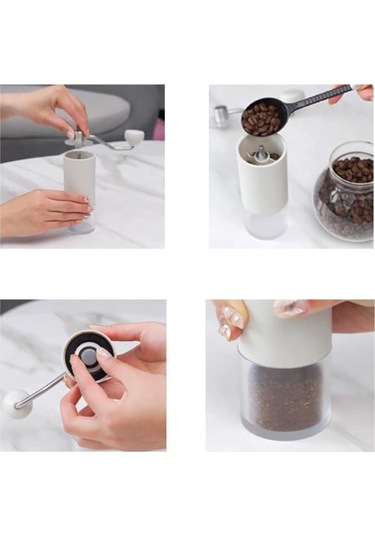 Espresso, French Press İçin Seramik Çapaklı Manuel Kahve Öğütücü, Ev Kullanımı Ve Kamp Seyahati İçin, El Kranklı Kahve Çekirdeği Öğütücüler Siyah