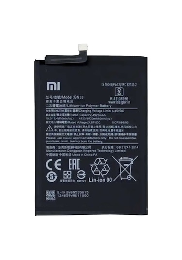 Redmi Note 10 Pro Batarya Pil BN53 5020 mAh