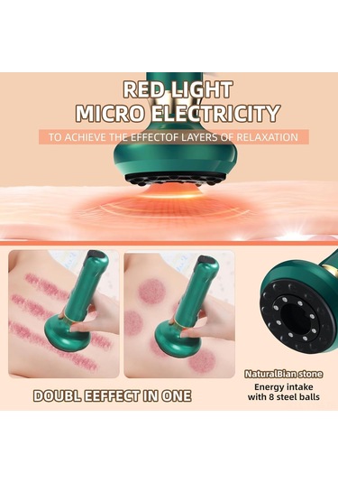 Geeksen 12 Hız Şarjlı El Tipi Vakumlu Masaj Aleti - Derin Kas Rahatlatma Yeşil