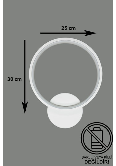 Aura Beyaz Renk Gün Işığı Ledli Hol - Banyo - Mutfak Duvar Aplik Beyaz