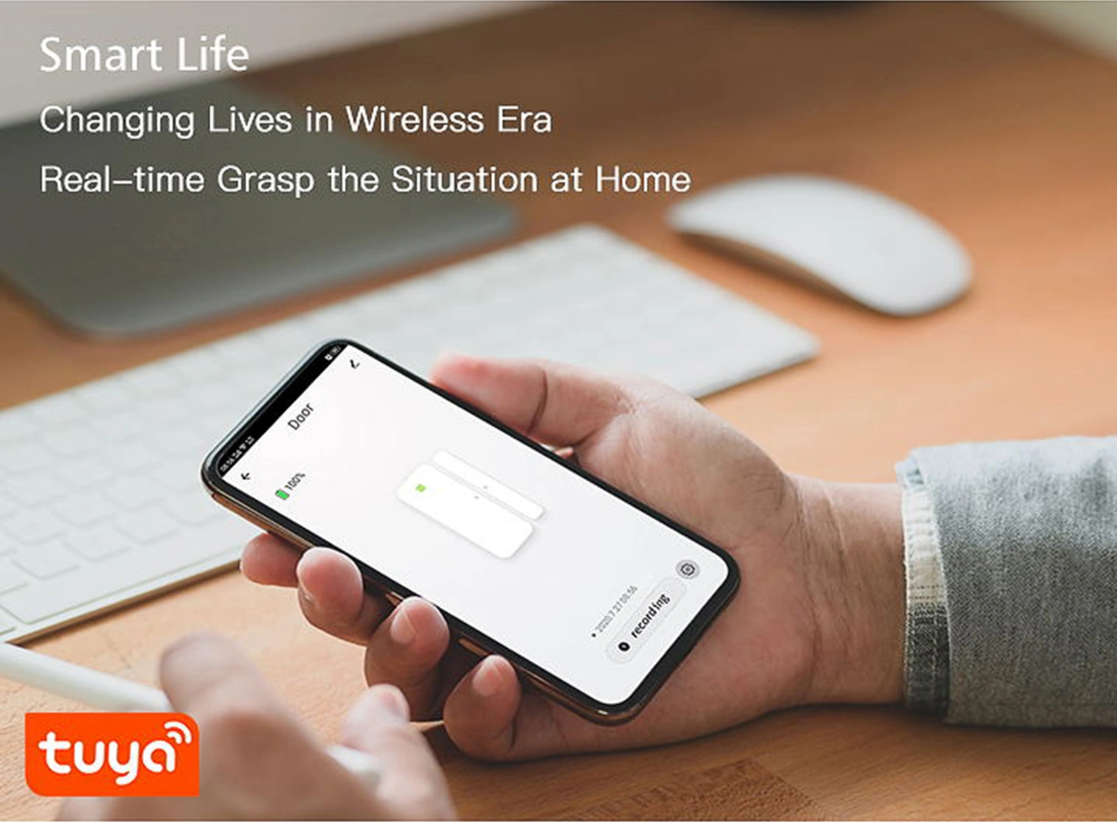 Moveevo Beyaz Ev Wi-fi Pencere/kapı Alarm Sensörü, Tuya Uygulaması İle Gerçek Zamanlı Uyarı, Pil İle Çalışır Pil Dahil Değil