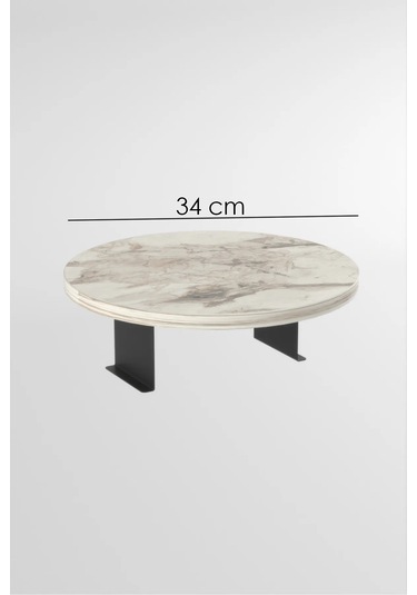 Yan Sehpa Ayarlanabilir Tepsi Dekoratif Modern Tepsi Beyaz 2 Adet