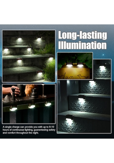 Merdiven Ve Korkuluklar İçin Güneş Enerjili Aydınlatma 8'li Paket