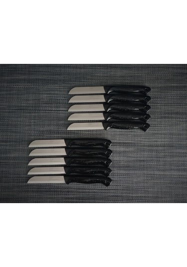 Solingen Meyve Bıçağı 10'lu Simli Siyah