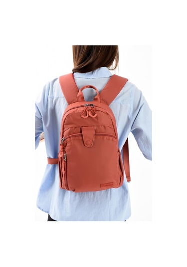 Unisex Sırt Çantası Paraşüt Kumaş Hafif Çok Cepli Yağmur İtici Kumaş 32 22 Cm 571 Collection Kiremit