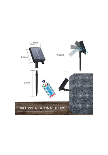 Hfambition Güneş Enerjili 12m 100 Led Işık Zinciri, Uzaktan Kumanda, 8 Mod, Ip65 Su Geçirmez, Dış Mekan Dekorasyonu Beyaz