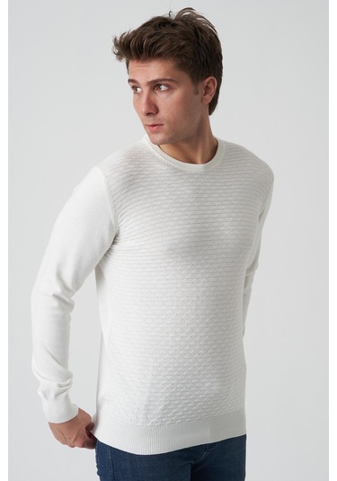 White Stone Alcácer Do Sal 4035 0 Yaka Pamuklu Triko Ekru Ekru