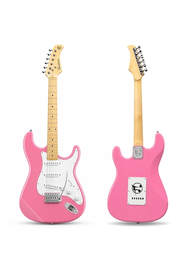 Fourtune Atlas Eg-1000pk Maple Klavye Strat Kasa Sss Pembe Elektro Gitar Seti