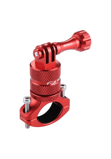 Yifomall Puluz Aluminyum 360 Derece Döner Bisiklet Kamera Tutucu Gopro Hero 11/10/9/sjcam/akaso Uyumlu Somunlu Montaj Aparatı Kırmızı