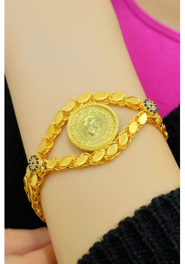 Pullu çeyrekli bileklik