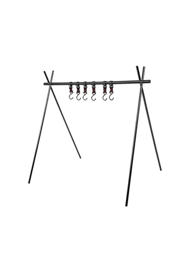 Springsun Kamp Ve Ev İçin Alüminyum Çekirdekli Katlanabilir Üçgen Askı, Çadır Çekmecesi, Çamaşır Asma Ve Eşya Tutucu Küçük Boy Siyah