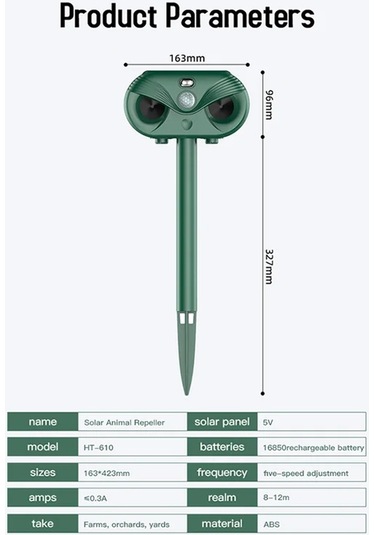 Yeni Açık Güneş Flaş Lazer Fare Kovucu Yılan Kovucu Hayvan