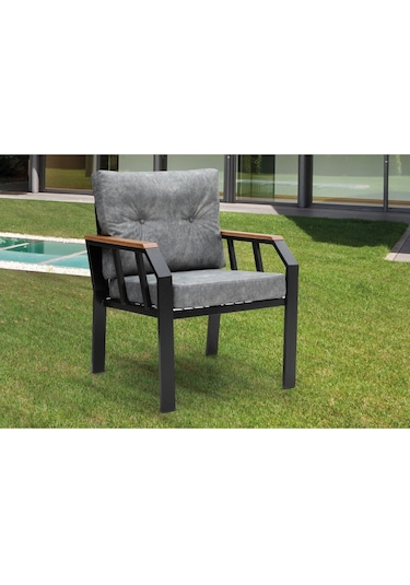 Tu Tienda Nergiz 2 1 1 Masa Bahçe Balkon Mutfak Mobilyası,gri Gri