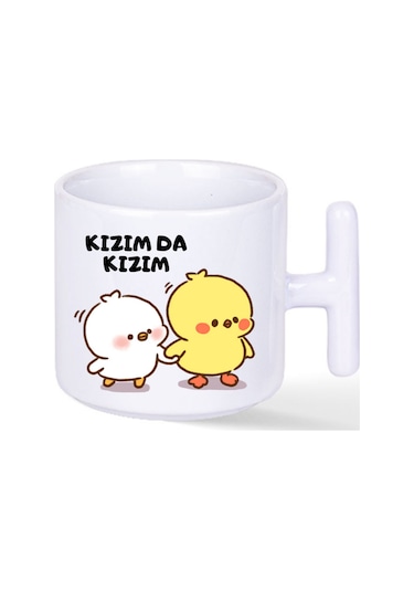 Annem De Annem Kızımda Kızım 2'li Hediye T Kulplu Bardak Beyaz