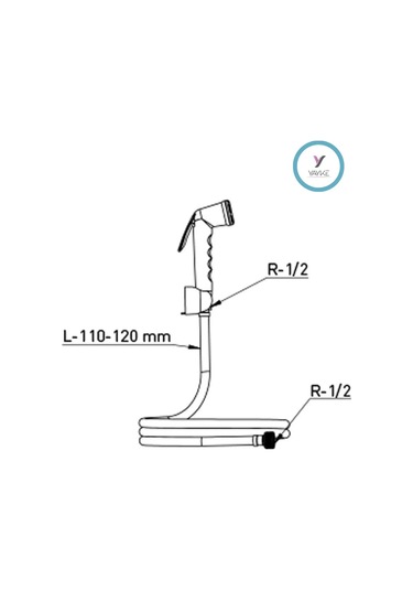 Yayke Taharetmatik Seti Siyah Renk Plastik Taharet Tabancası Wc Mat Siyah
