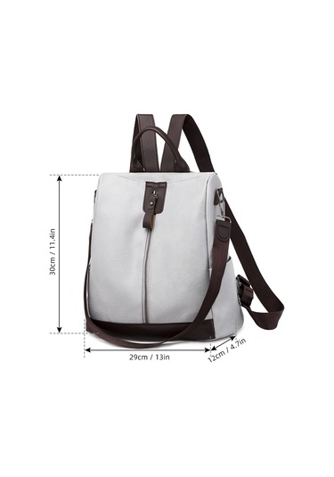 Skycity Moda Kadın Sırt Çantası - Çok Cepli, Hırsızlığa Karşı, Su Geçirmez, Pu Malzeme, Gri Renk, Seyahat Ve Günlük Kullanım İçin Çok Renkli