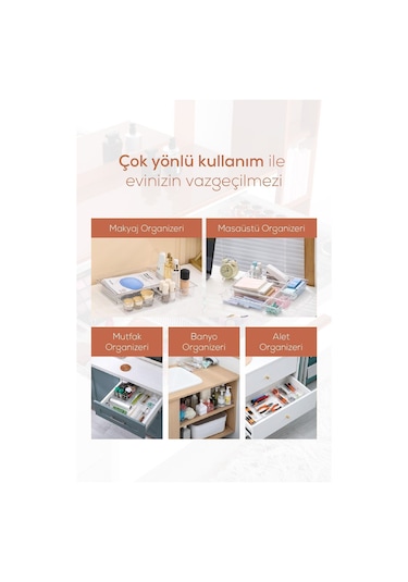 Vienev 14lü Takı Makyaj Çekmece Içi Düzenleyici Kozmetik Aksesuar Organizer Şeffaf