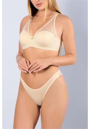 Auw Olıvıa Tüllü Toparlayıcı Sütyen Aydinunderwear Bej